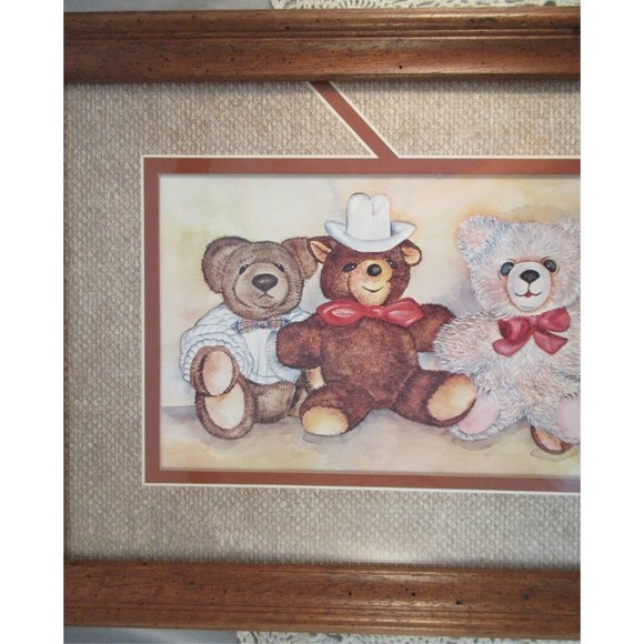 Ava Freeman Print Teddy Bears Framed Matted Signed - Picture 4 of 6